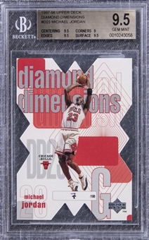 1997-98 Upper Deck "Diamond Dimensions" #D23 Michael Jordan (#007/100) – BGS GEM MINT 9.5